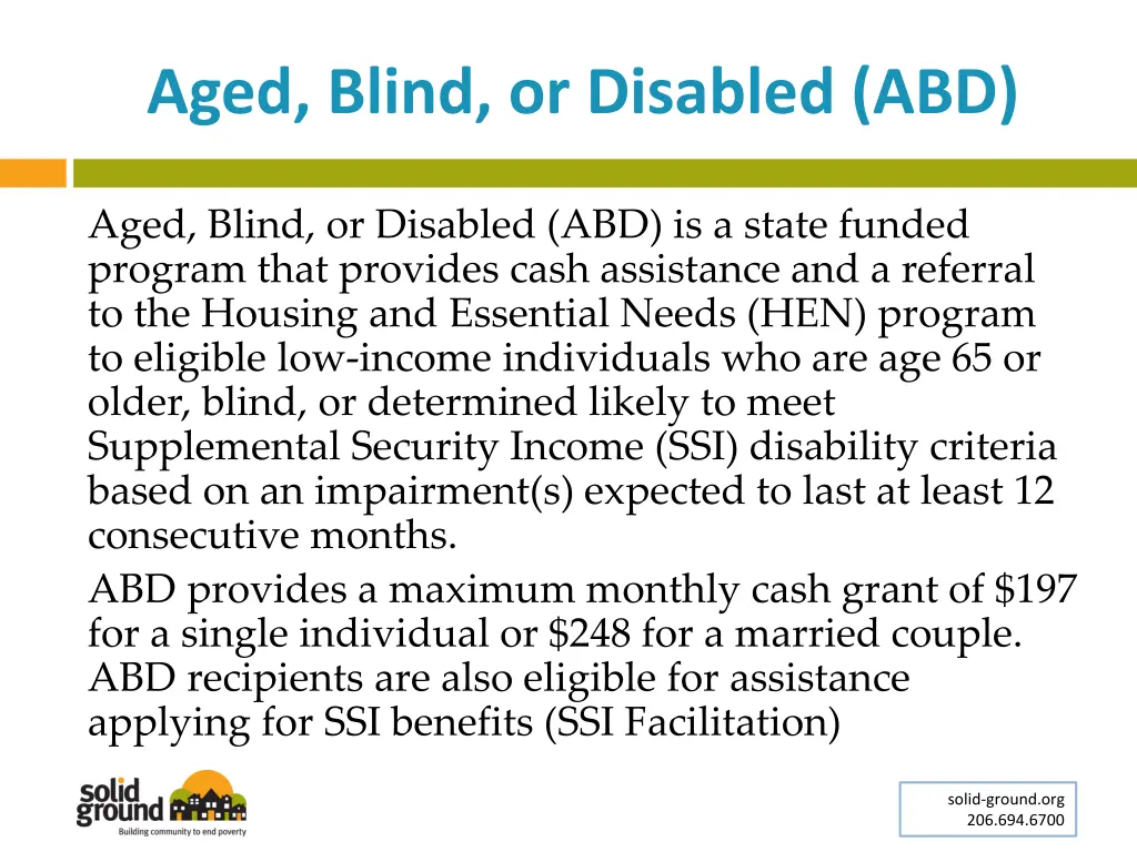 aged blind or disabled abd