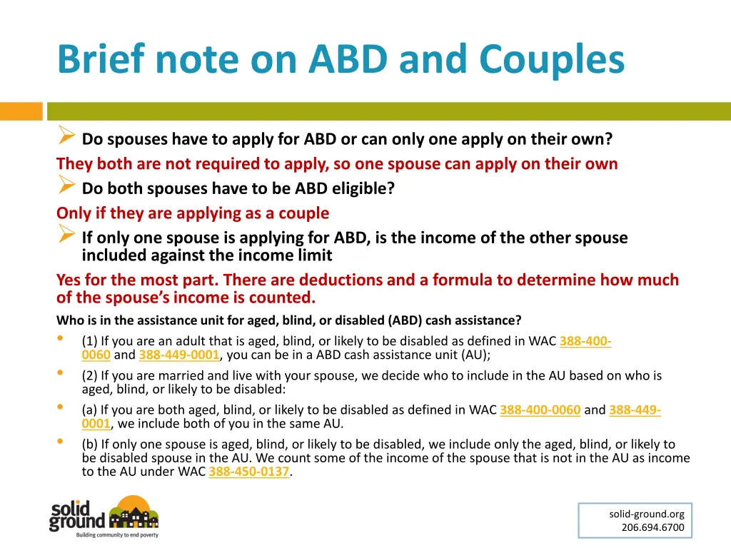 brief note on abd and couples