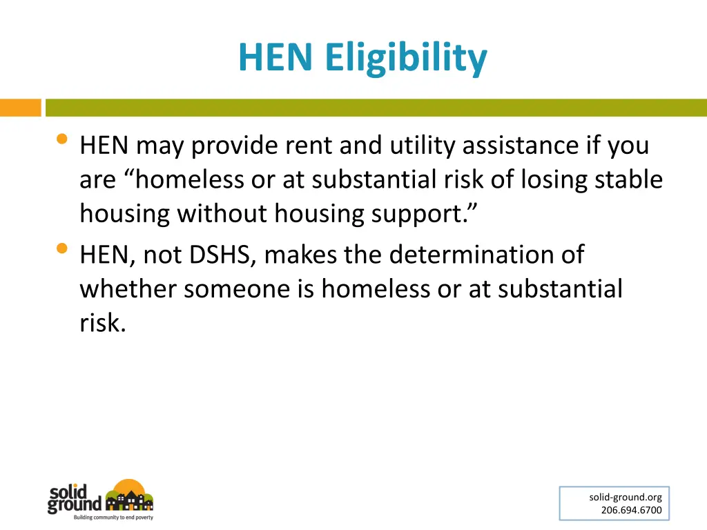hen eligibility