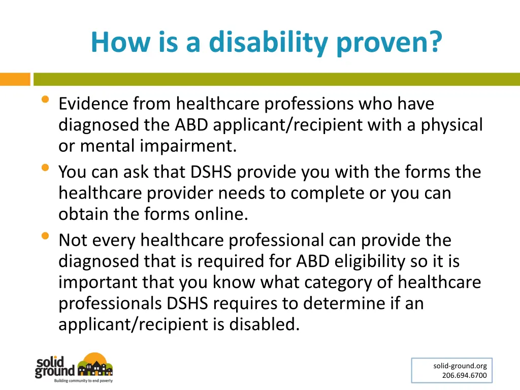 how is a disability proven