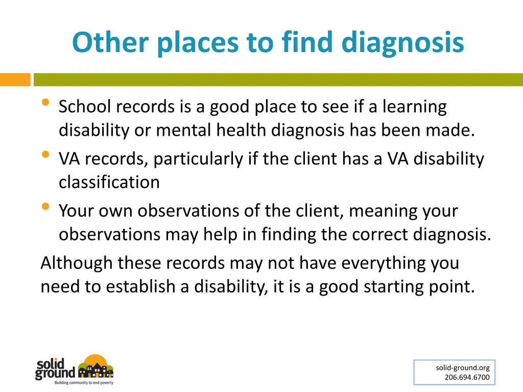 other places to find diagnosis