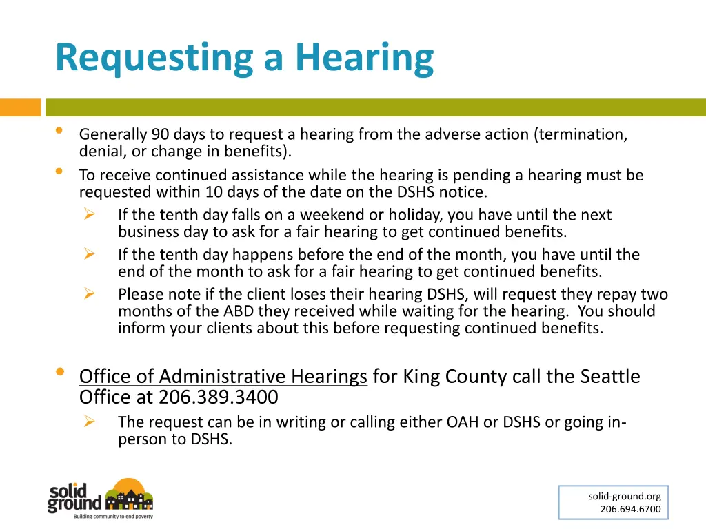 requesting a hearing