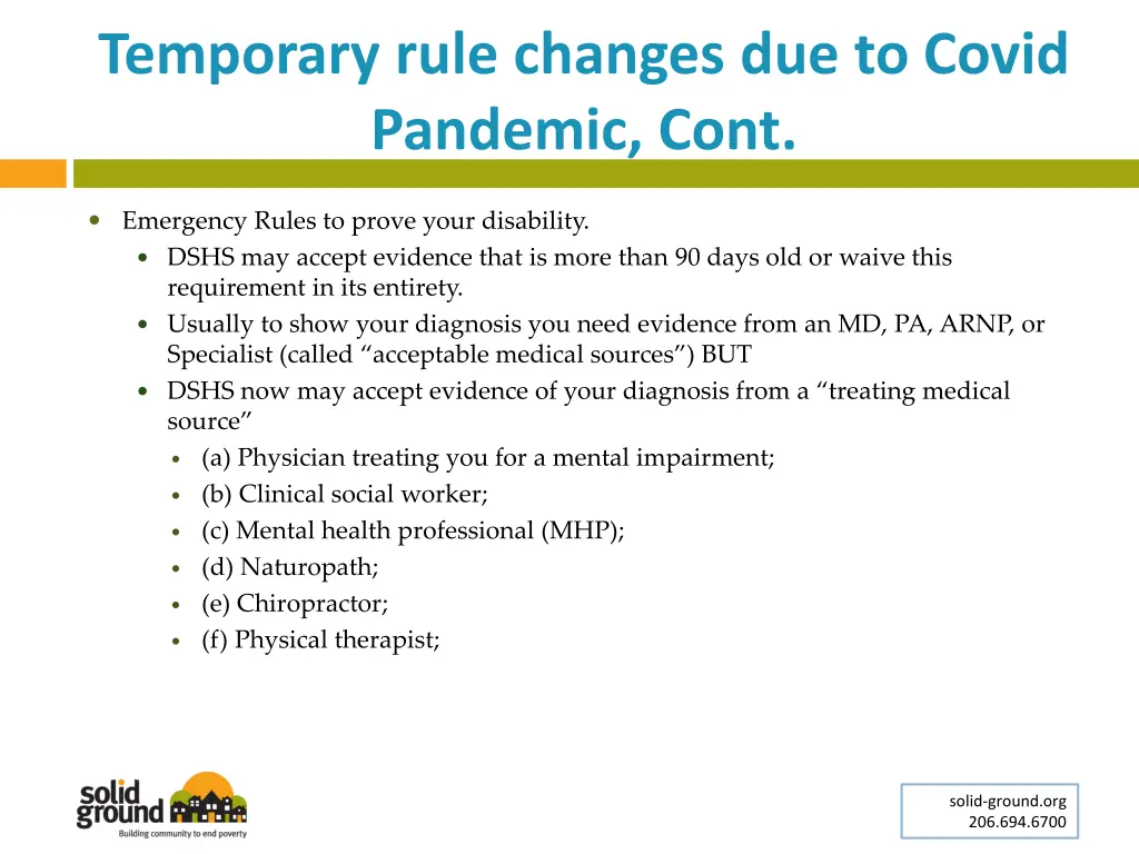 temporary rule changes due to covid pandemic cont