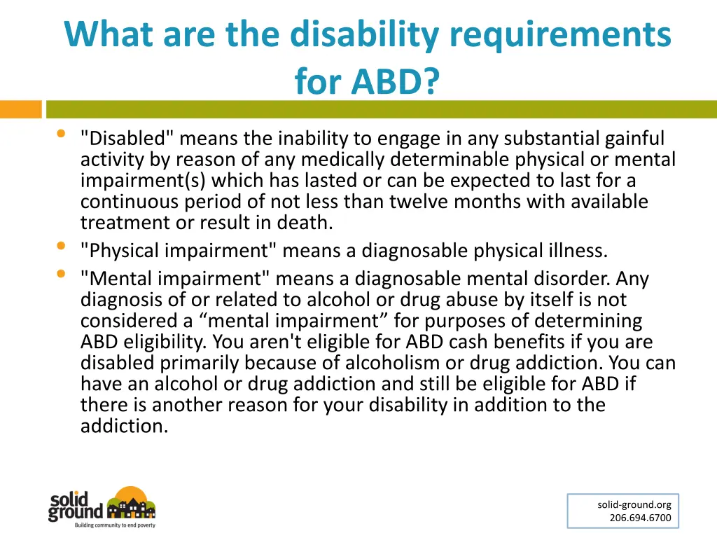what are the disability requirements