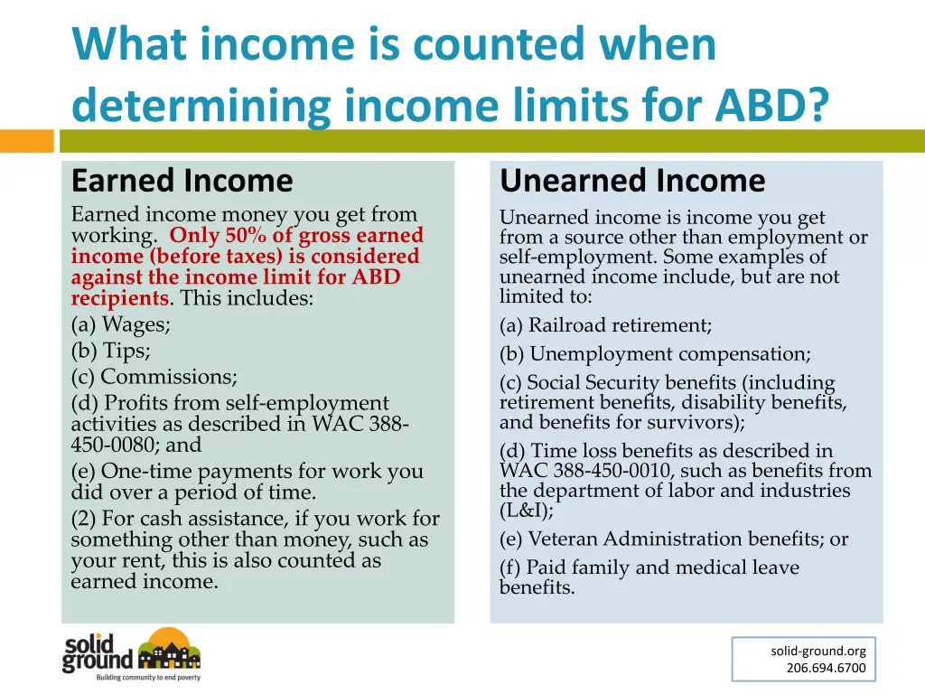 what income is counted when determining income