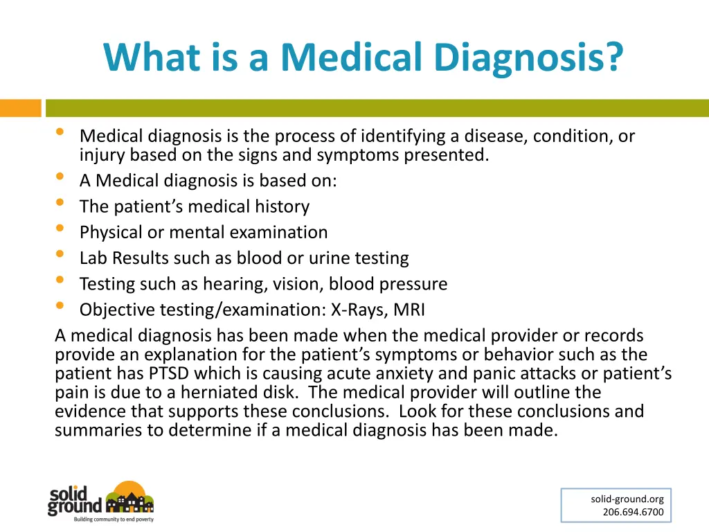 what is a medical diagnosis