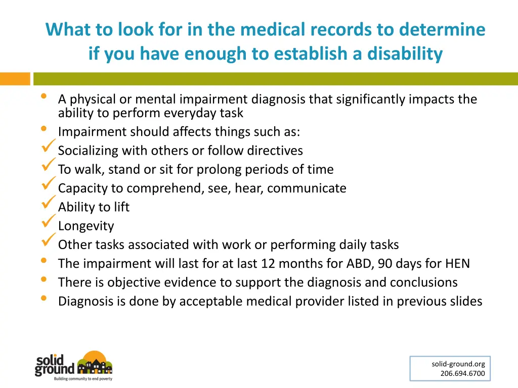 what to look for in the medical records