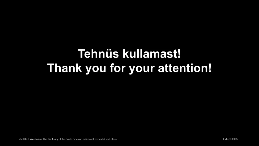 tehn s kullamast thank you for your attention