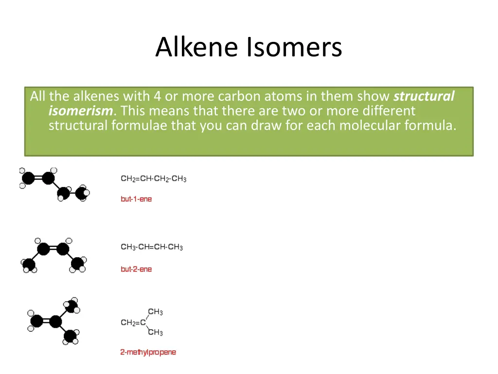 alkene isomers
