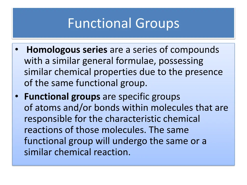 functional groups