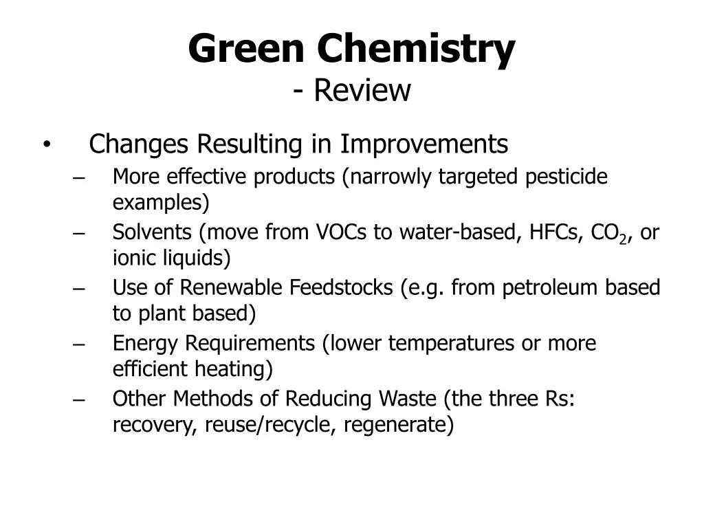 green chemistry review 1