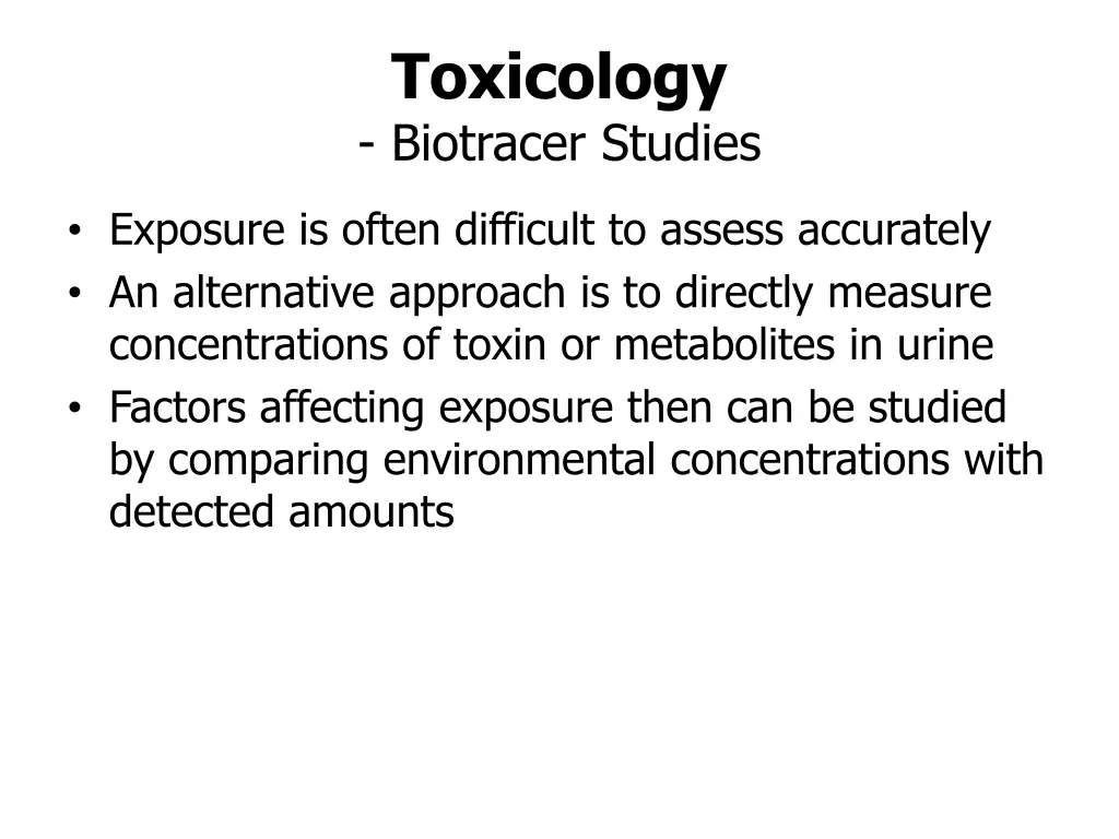 toxicology biotracer studies
