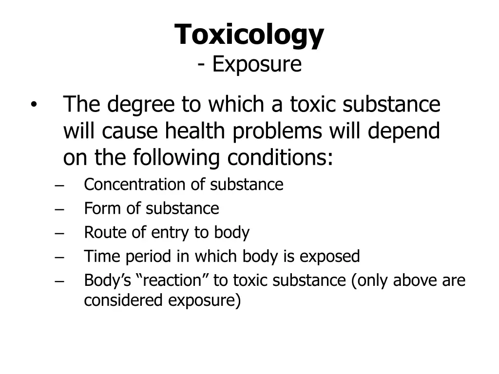 toxicology exposure