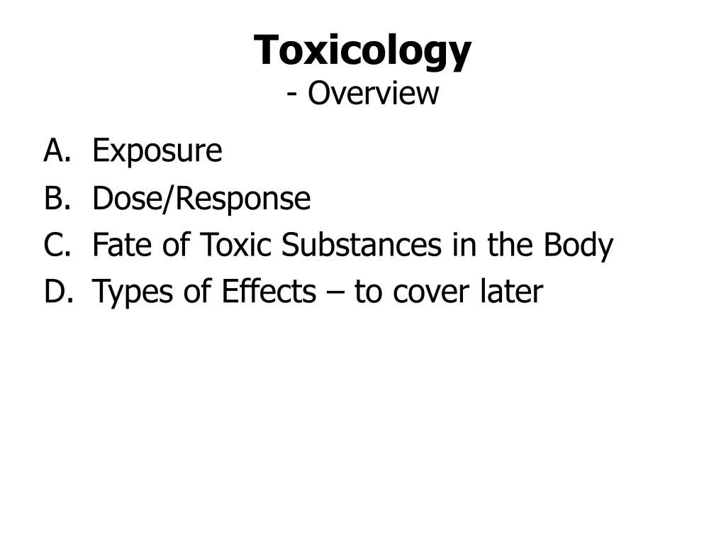 toxicology overview