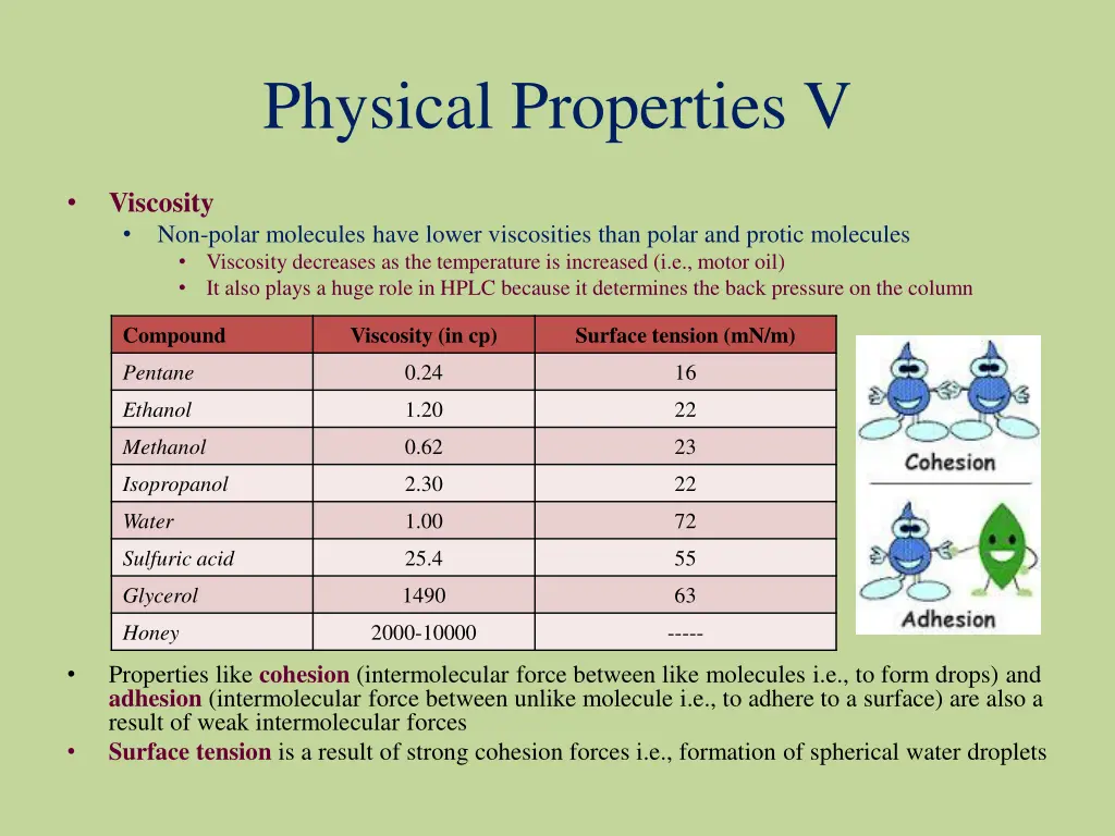 physical properties v