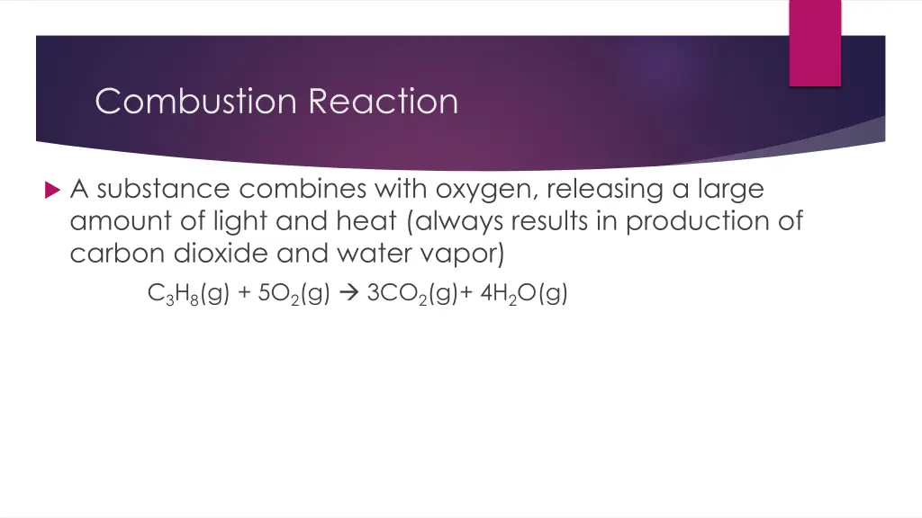 combustion reaction