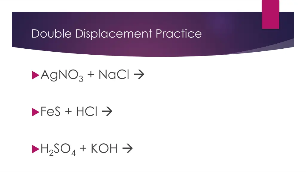 double displacement practice