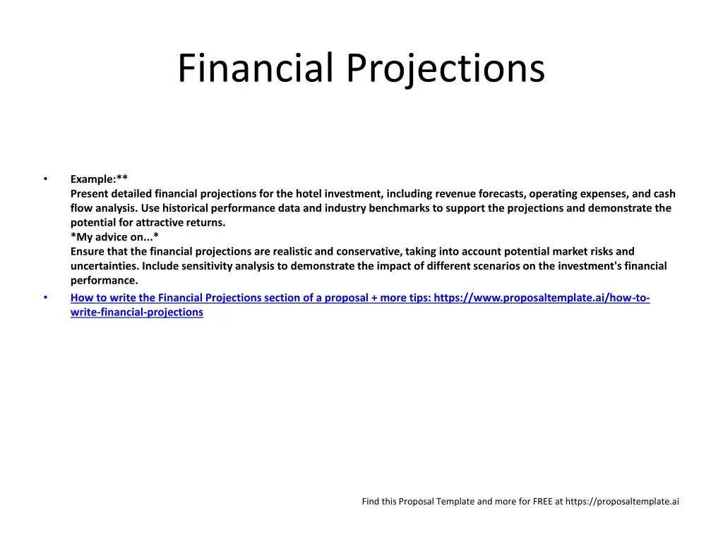 financial projections