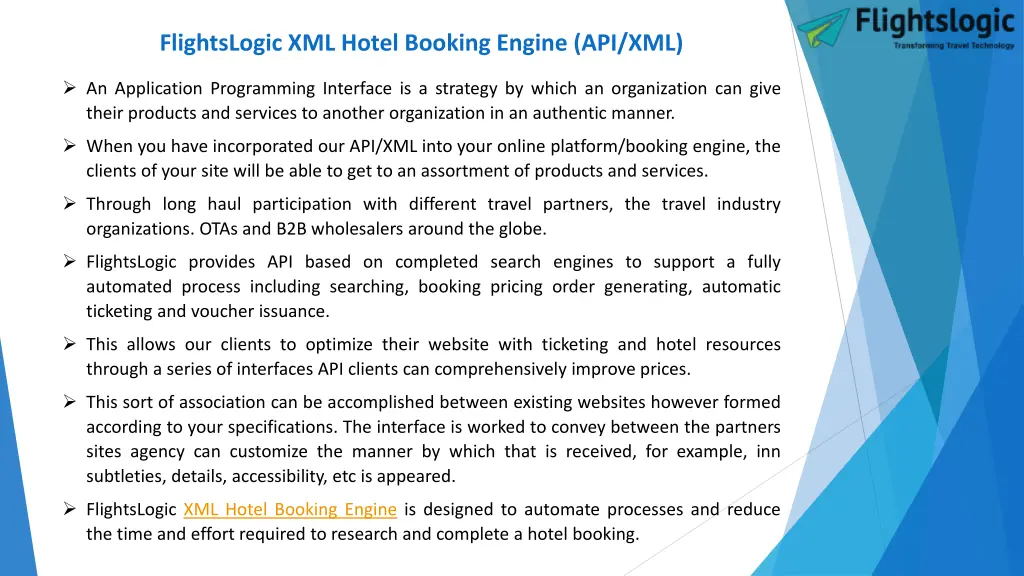 flightslogic xml hotel booking engine api xml