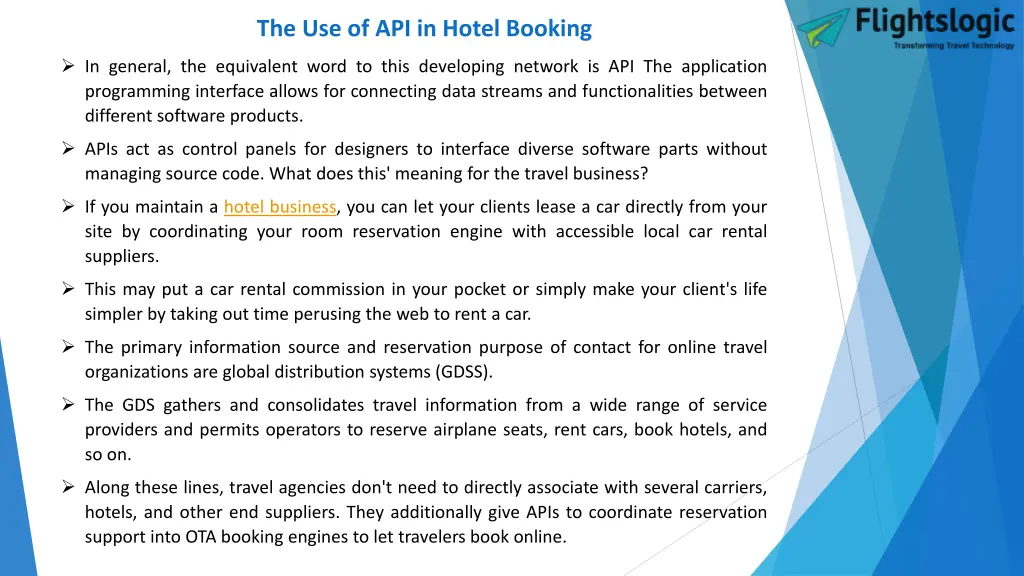 the use of api in hotel booking