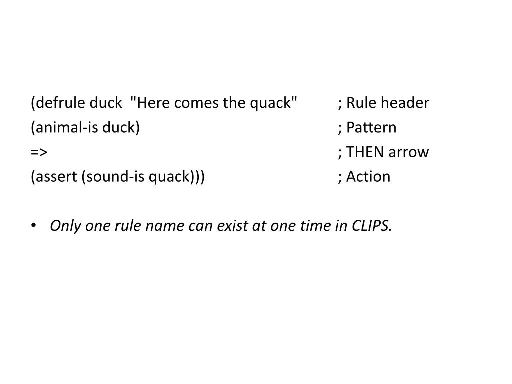 defrule duck here comes the quack animal is duck