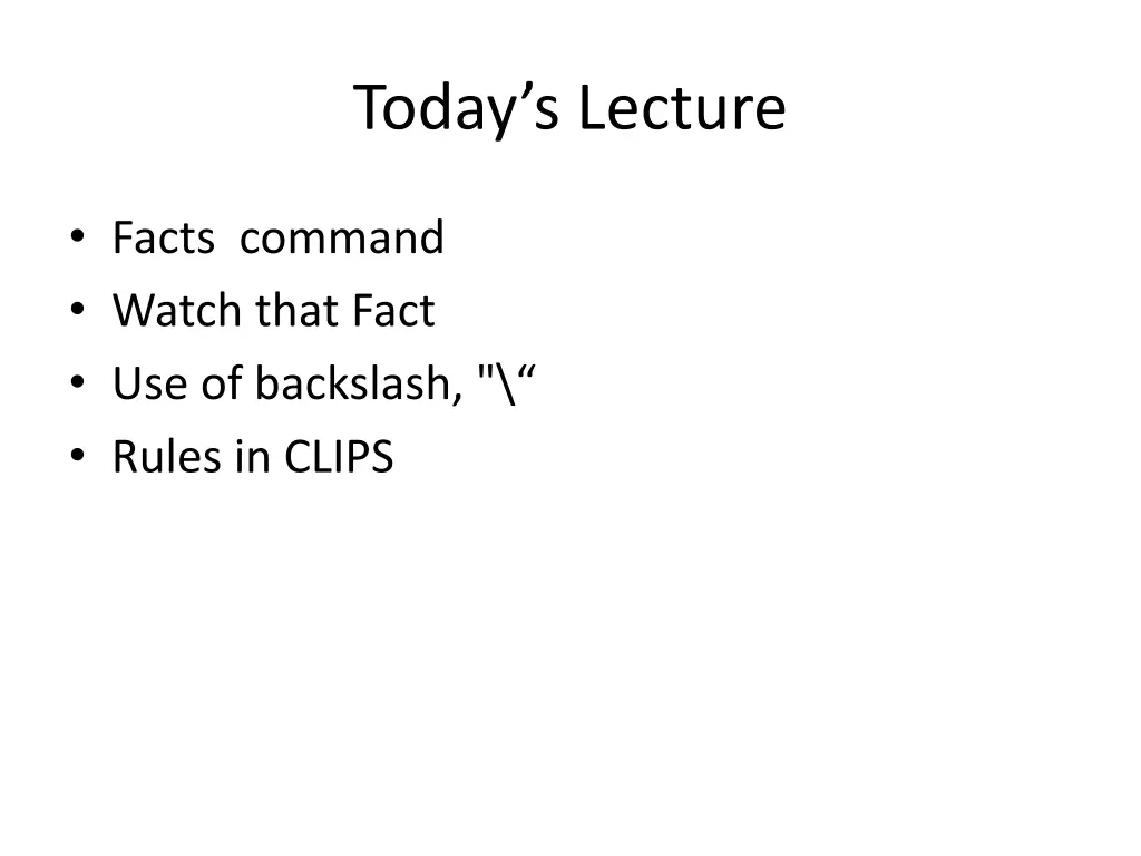 today s lecture