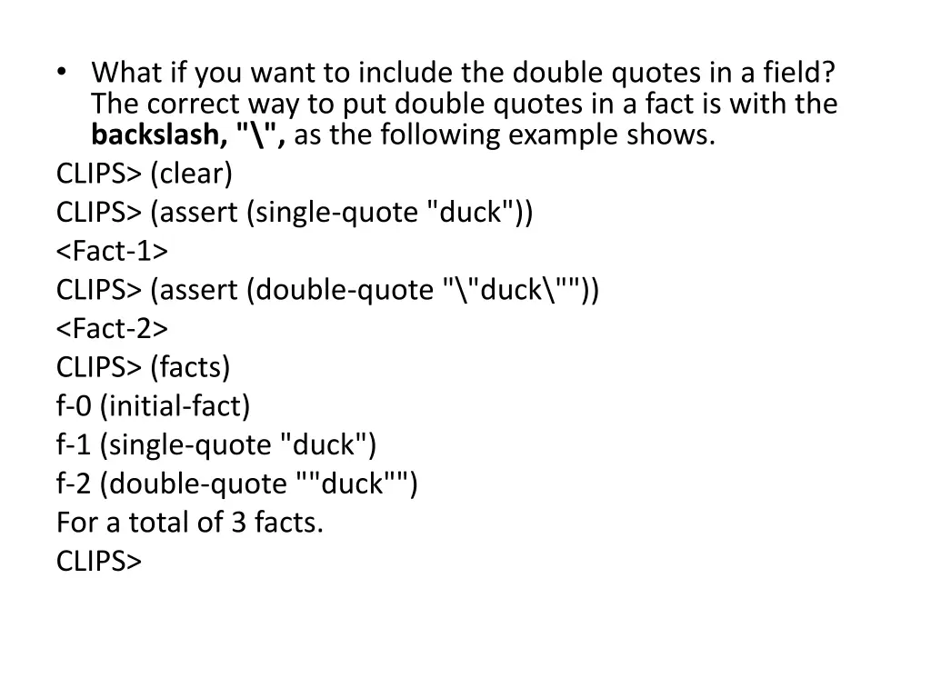 what if you want to include the double quotes