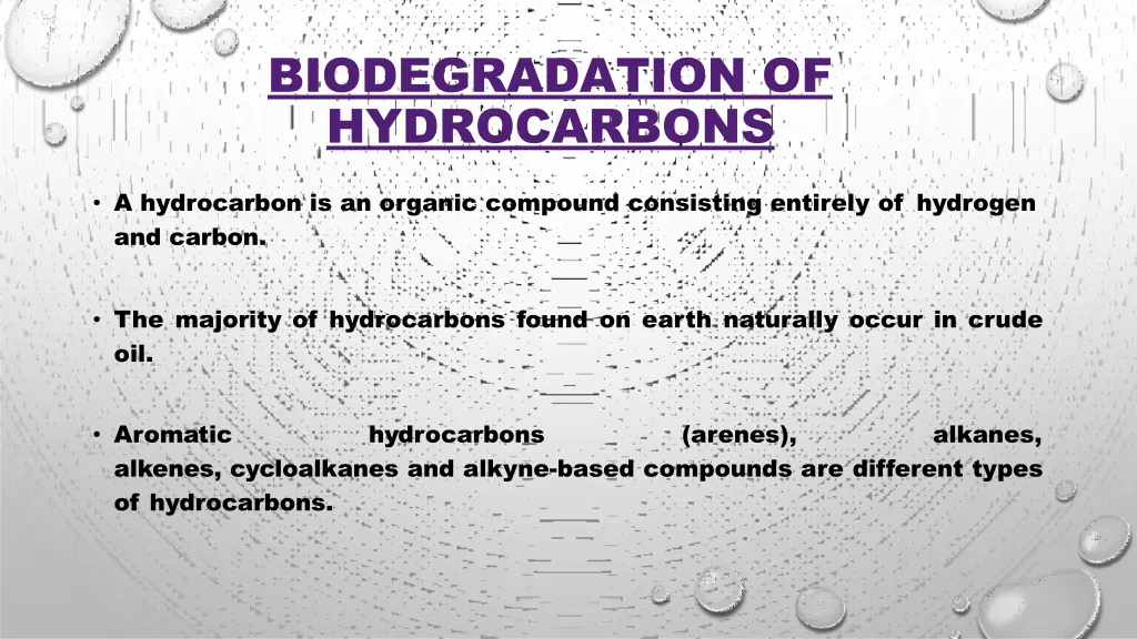 biodegradation of hydrocarbons