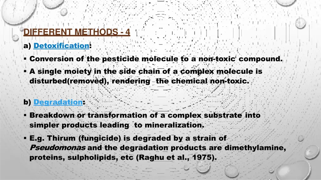 different methods 4 a detoxification conversion