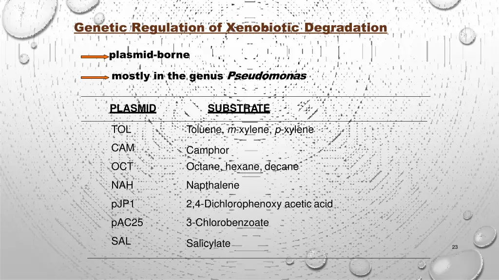 genetic regulation of xenobiotic degradation
