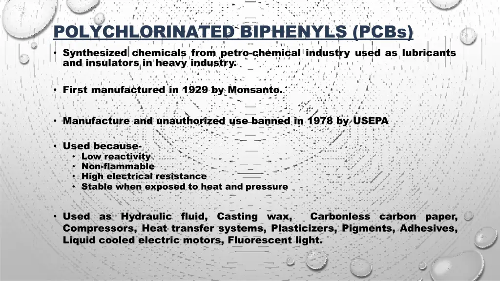 polychlorinated biphenyls pcbs synthesized