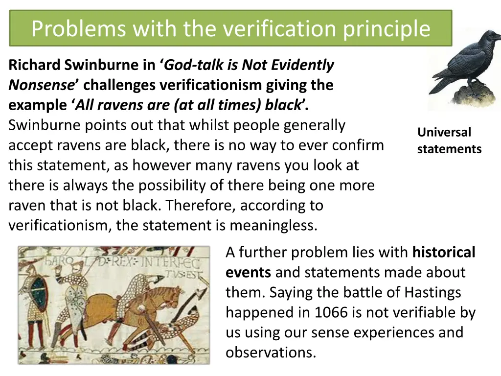 problems with the verification principle