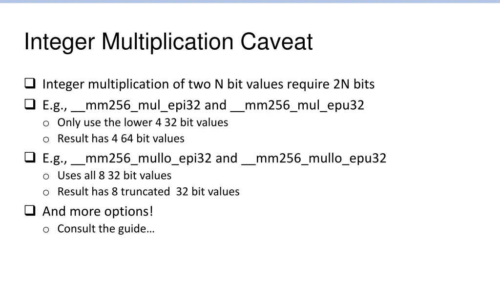 integer multiplication caveat