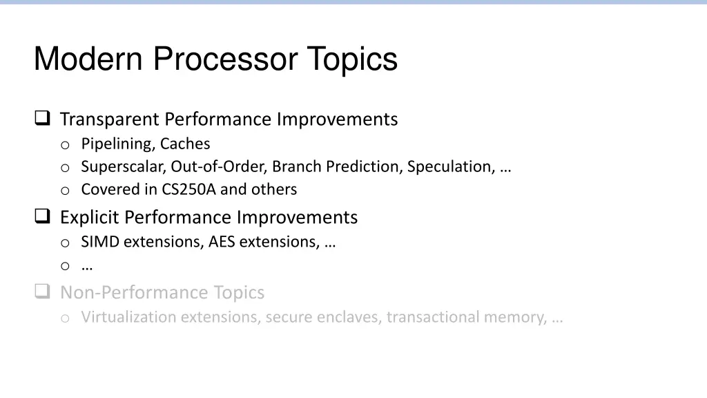 modern processor topics