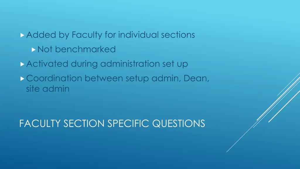 added by faculty for individual sections