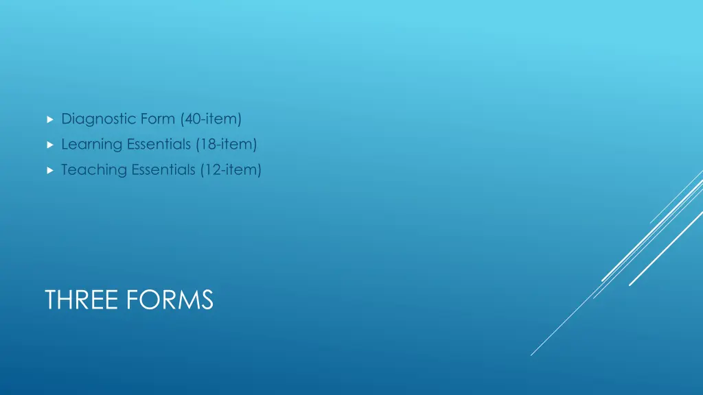 diagnostic form 40 item