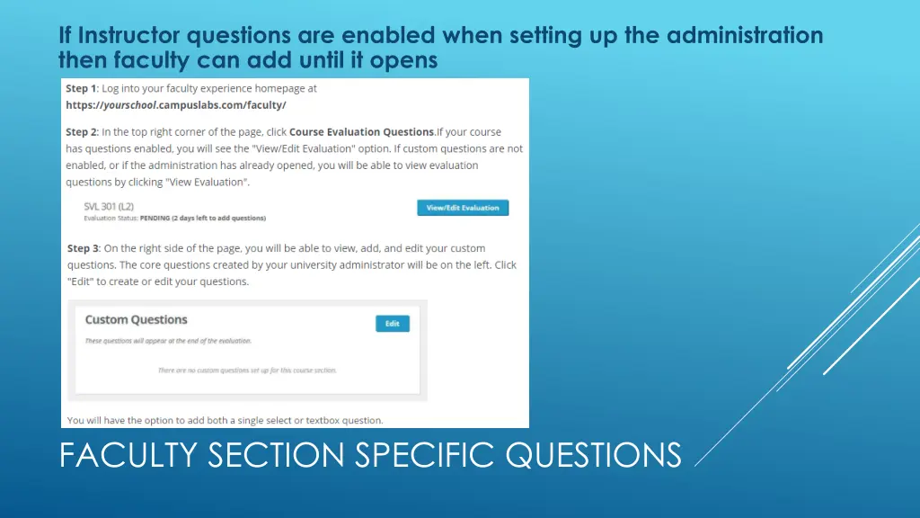 if instructor questions are enabled when setting