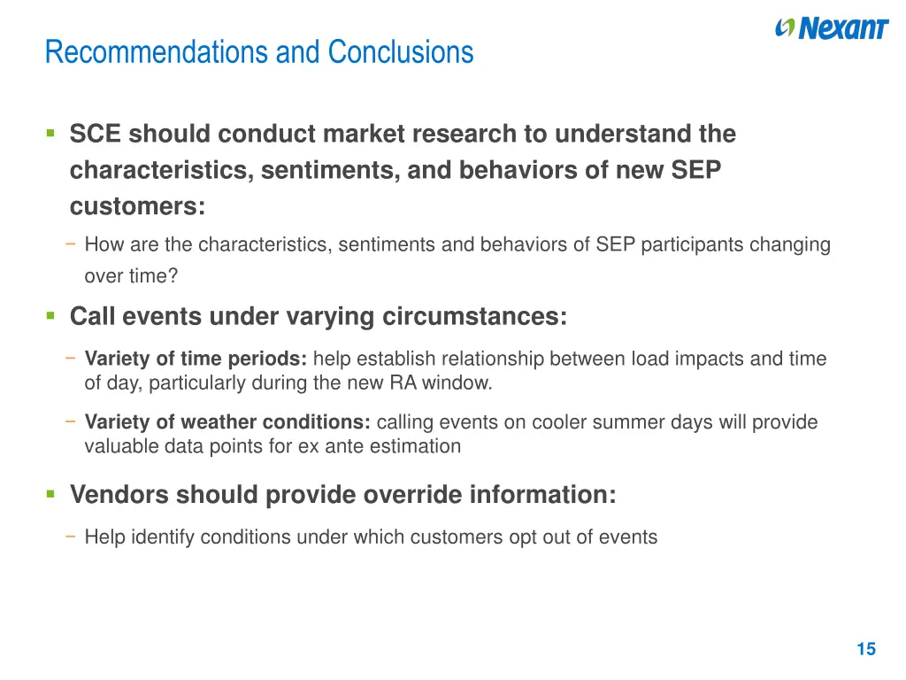 recommendations and conclusions