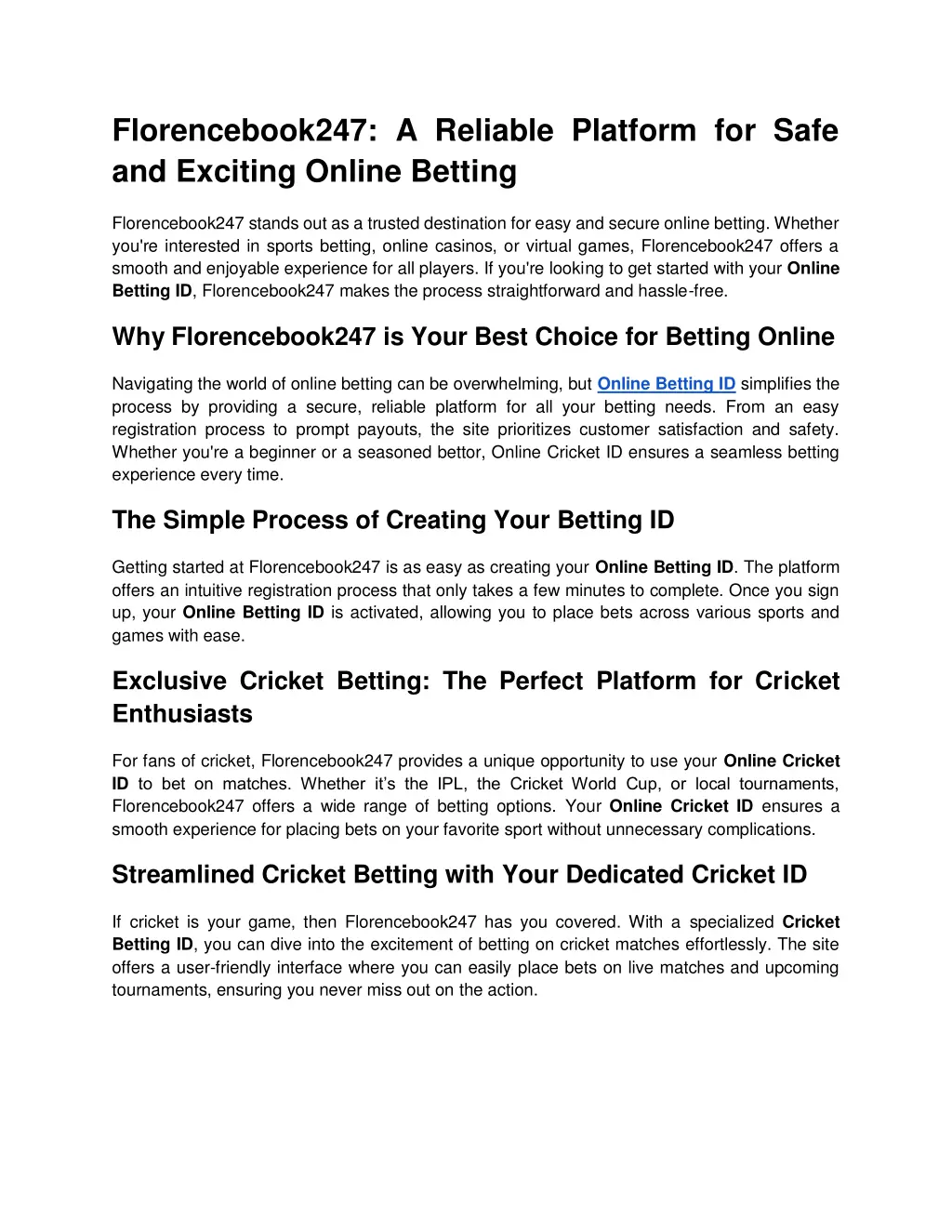 florencebook247 a reliable platform for safe