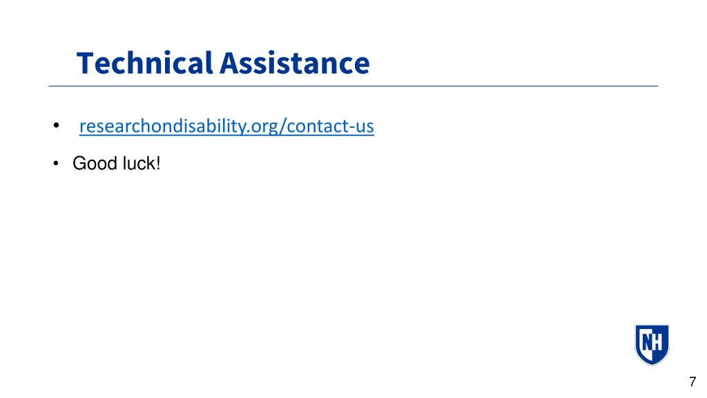 technical assistance