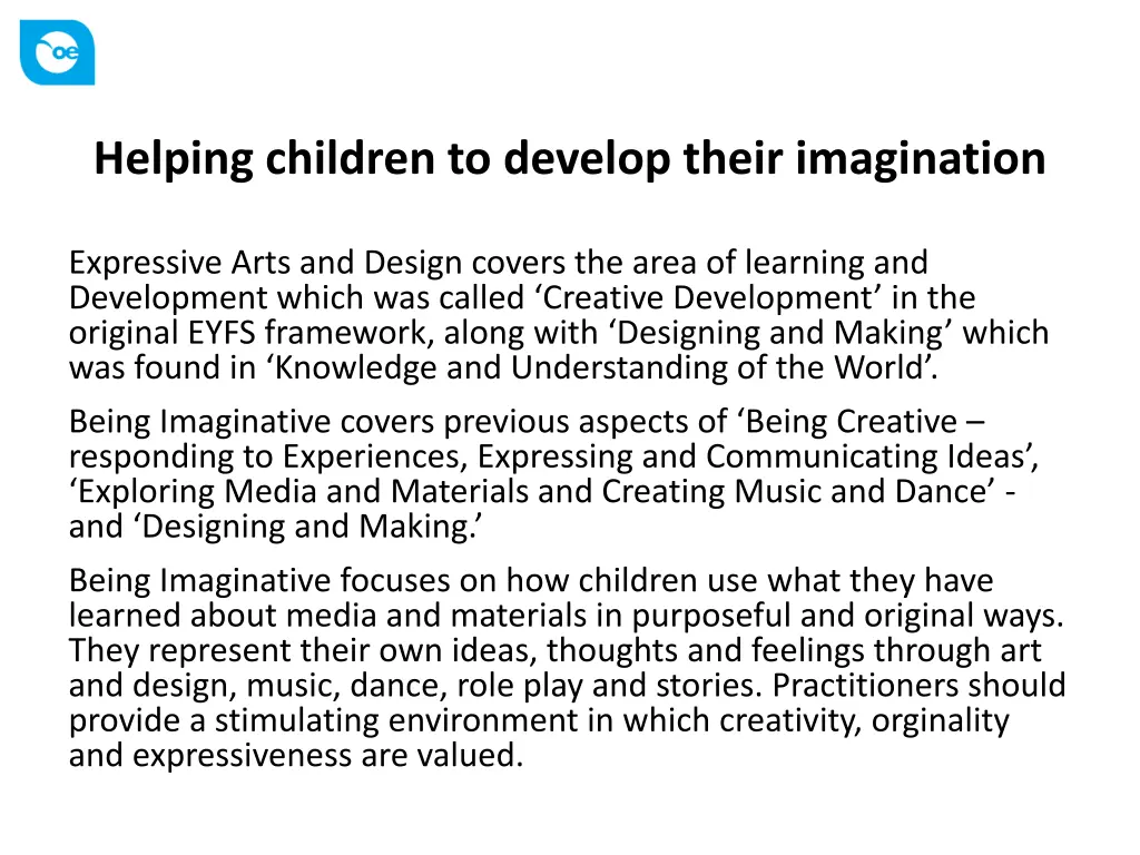 helping children to develop their imagination