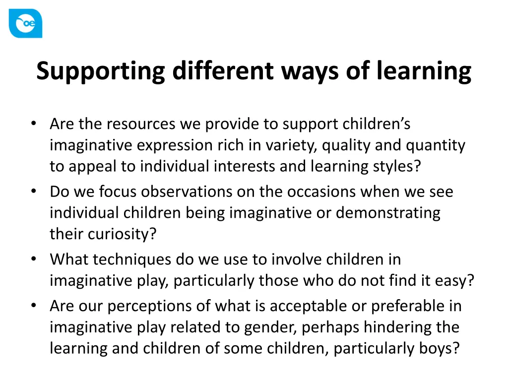 supporting different ways of learning