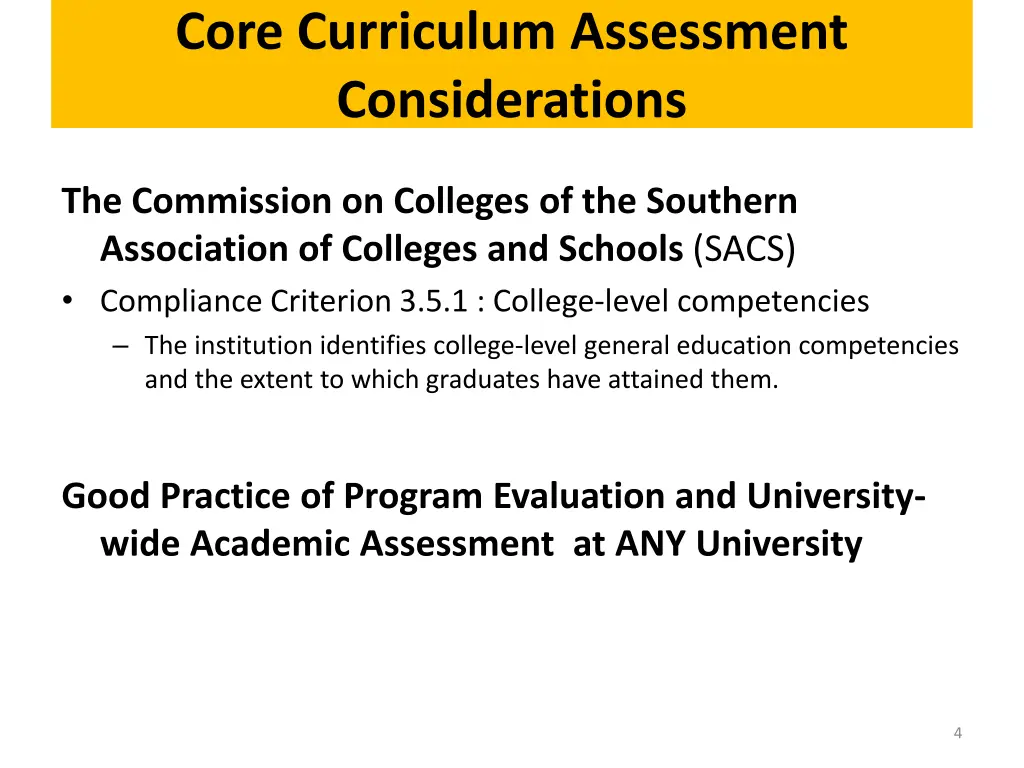 core curriculum assessment considerations 1
