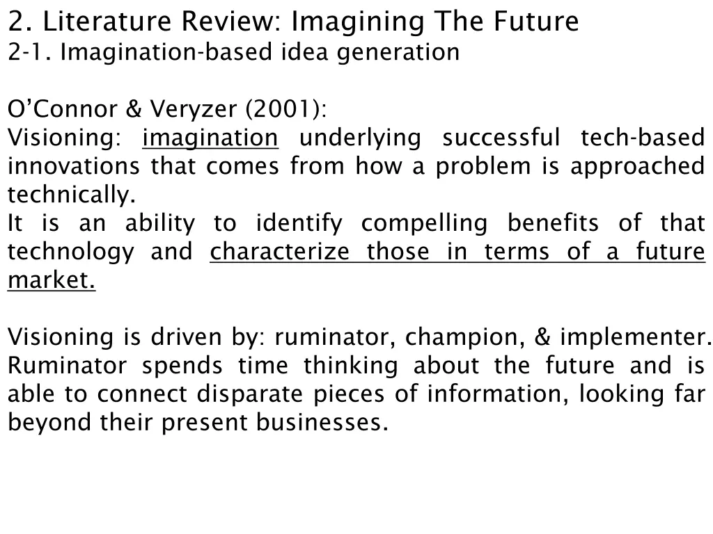 2 literature review imagining the future