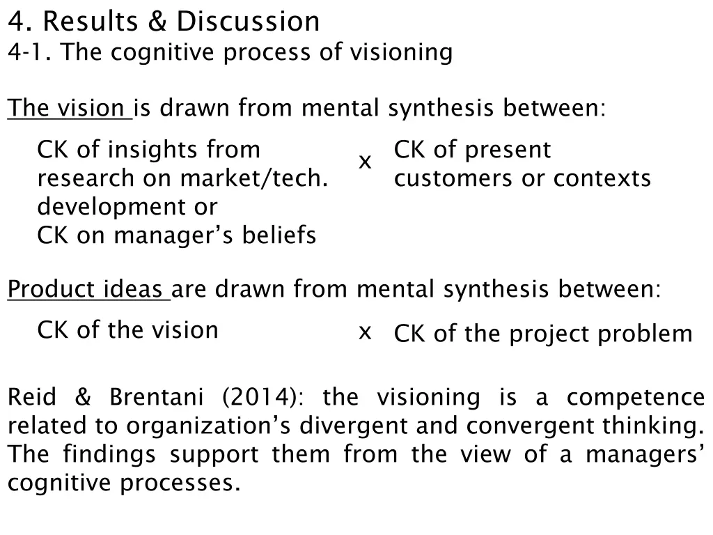 4 results discussion 4 1 the cognitive process 1