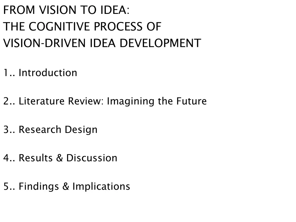 from vision to idea the cognitive process
