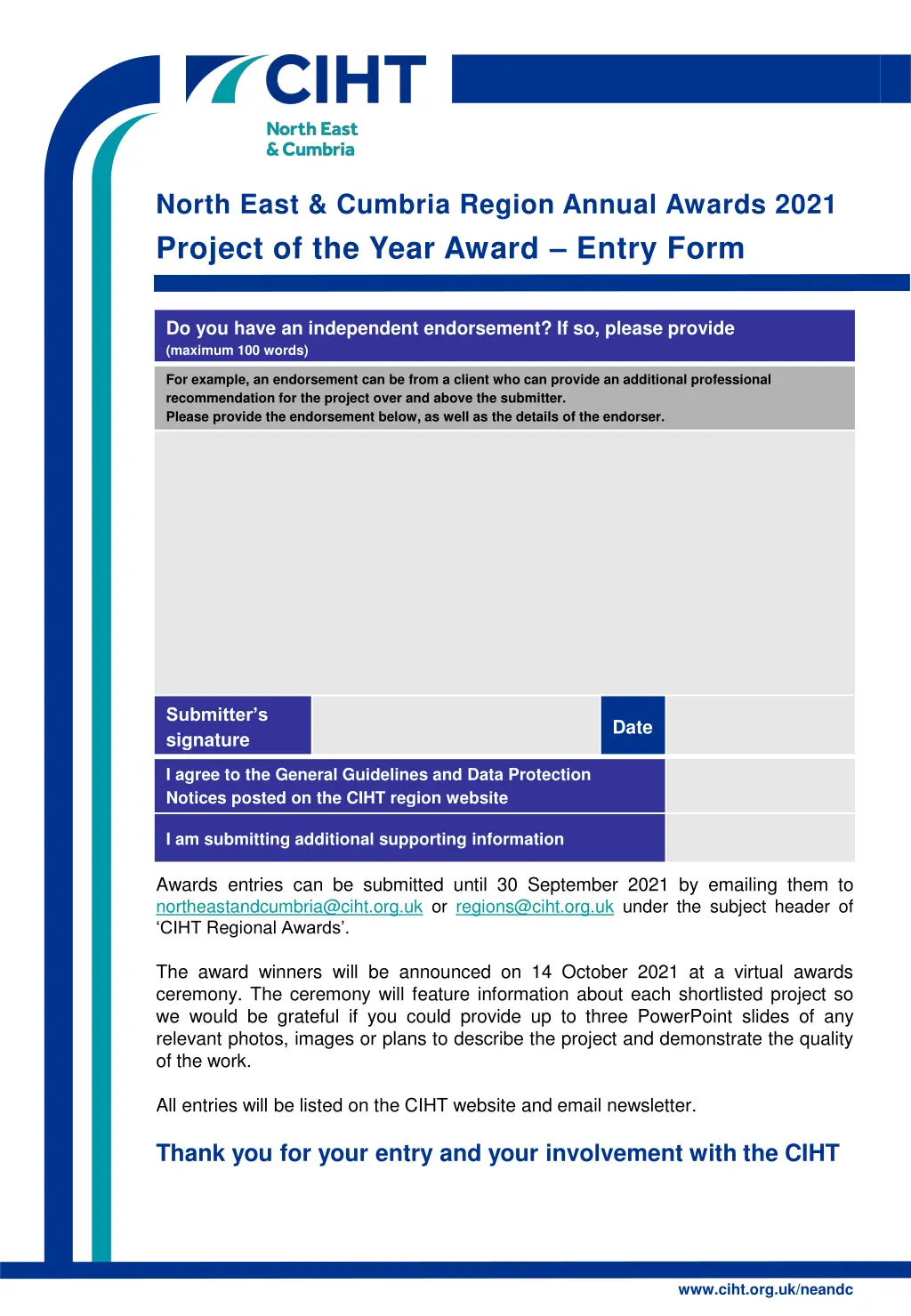 www ciht org uk ne