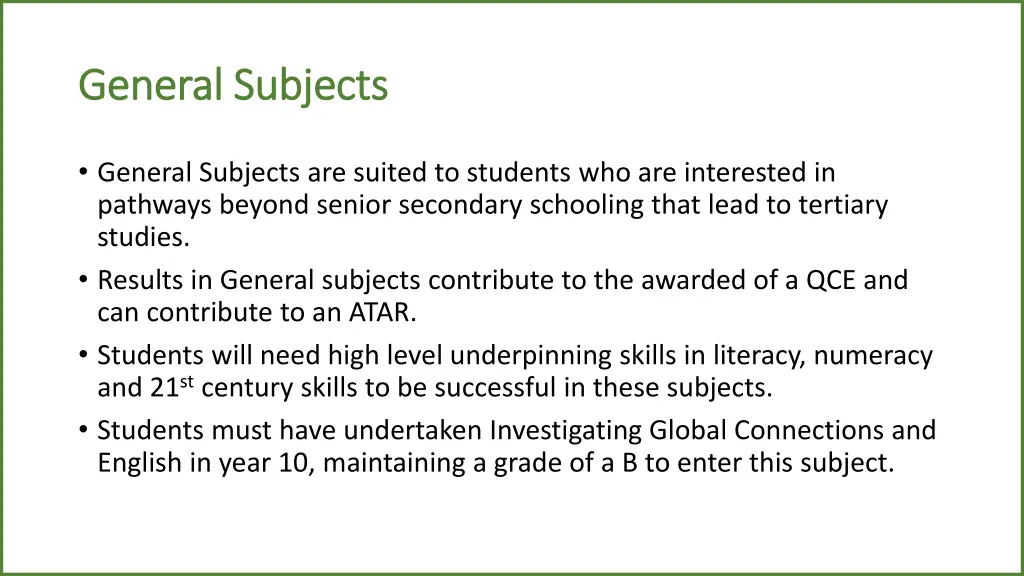 general subjects general subjects
