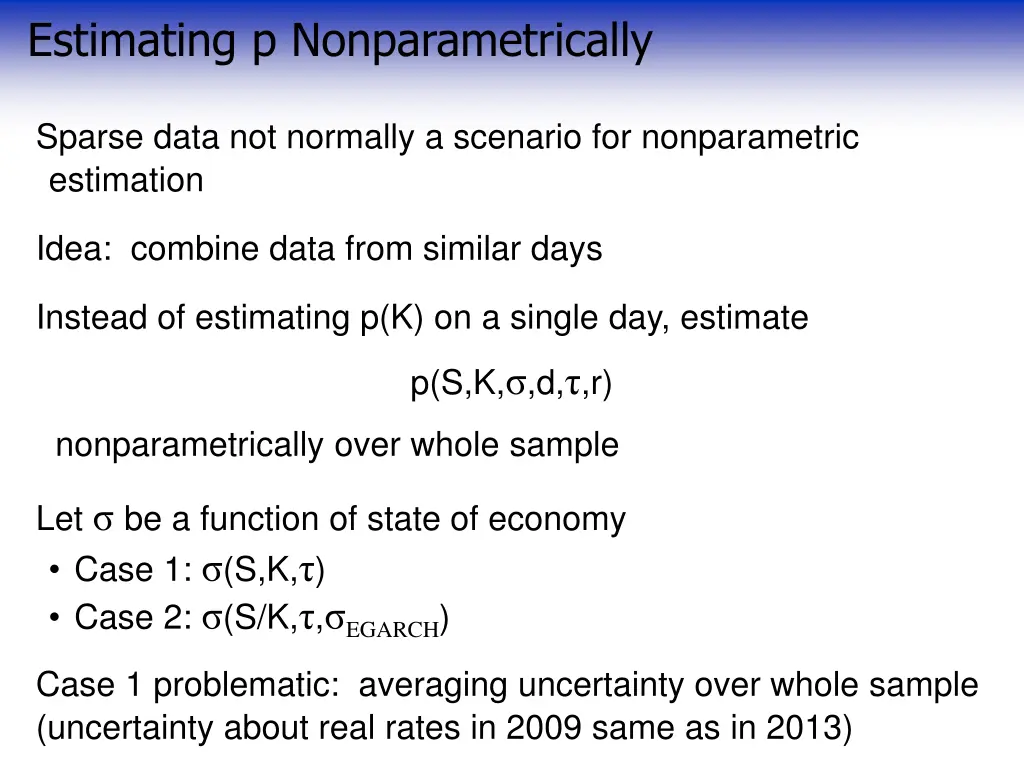 estimating p nonparametrically