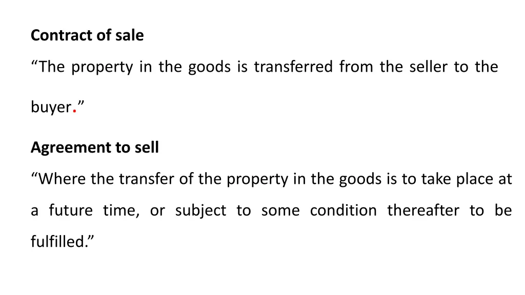 contract of sale
